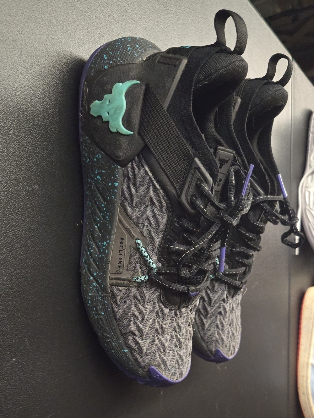 Under Armour Black Teal Purple Training Sneakers